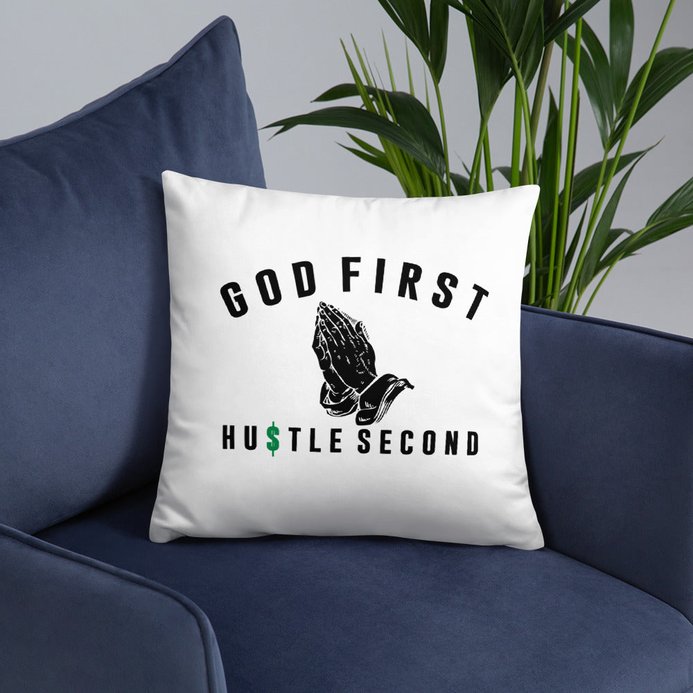 GOD FIRST Basic Pillow (WHITE) - IGOTUS