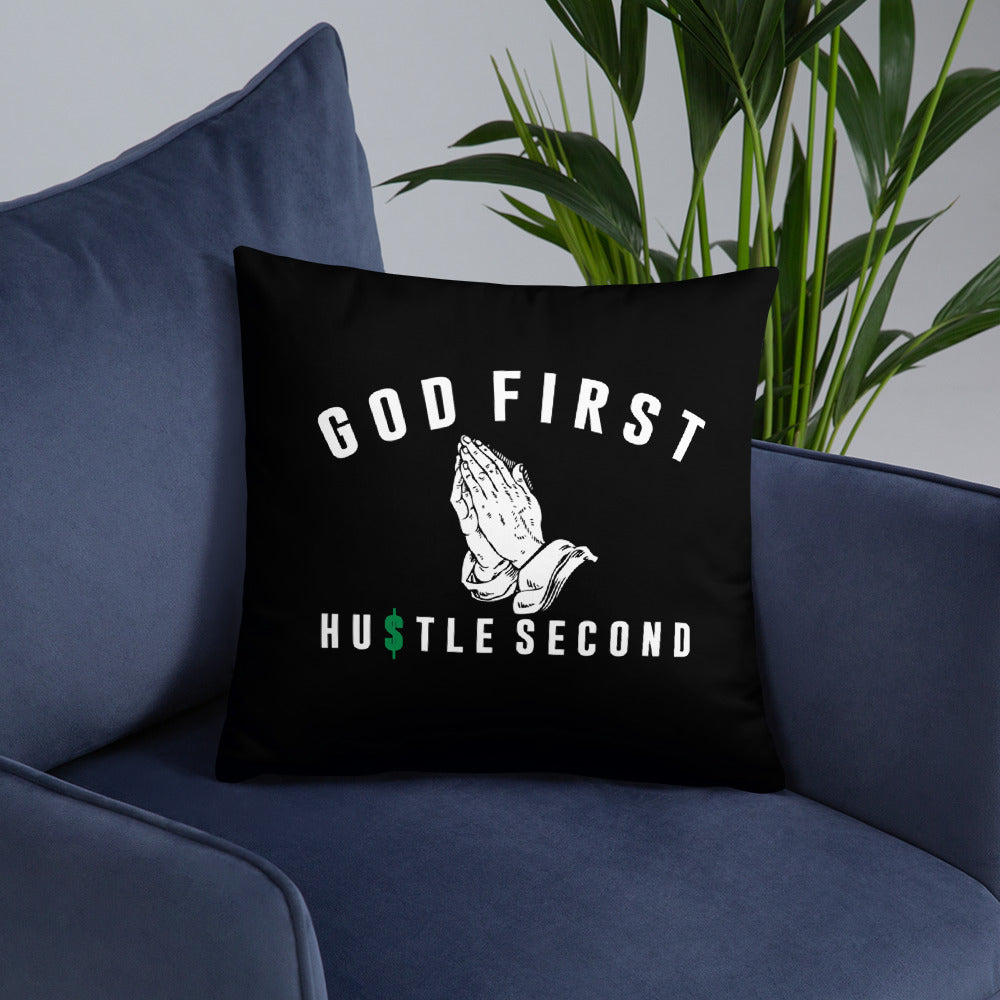 GOD FIRST Basic Pillow (BLACK) - IGOTUS