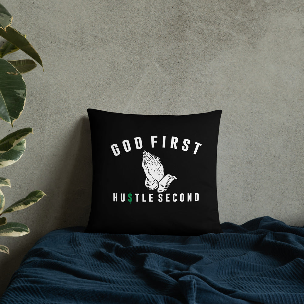 GOD FIRST Basic Pillow (BLACK) - IGOTUS