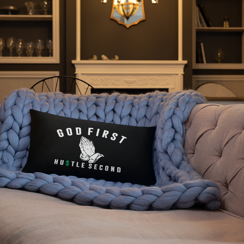 GOD FIRST Basic Pillow (BLACK) - IGOTUS