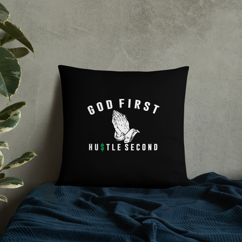 GOD FIRST Basic Pillow (BLACK) - IGOTUS